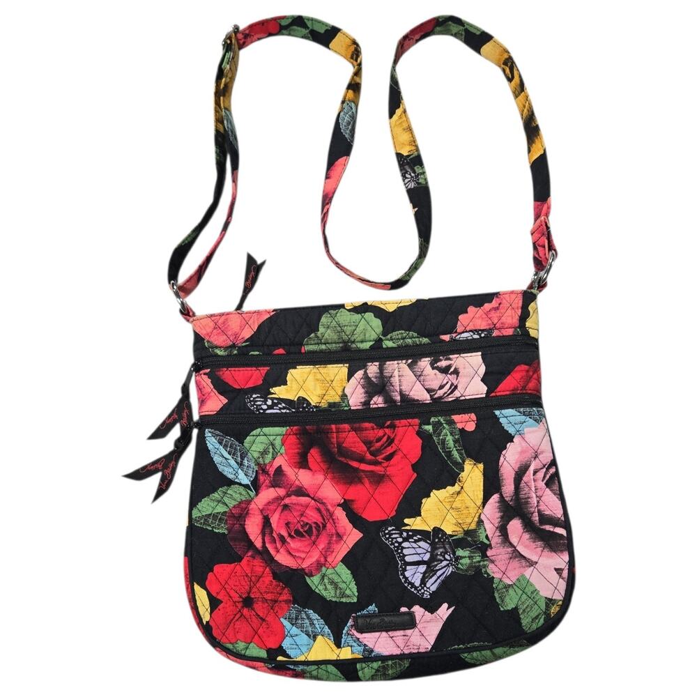 Vera Bradley Havana Rose Crossbody Bag Retired Floral Butterfly Quilted Purse
